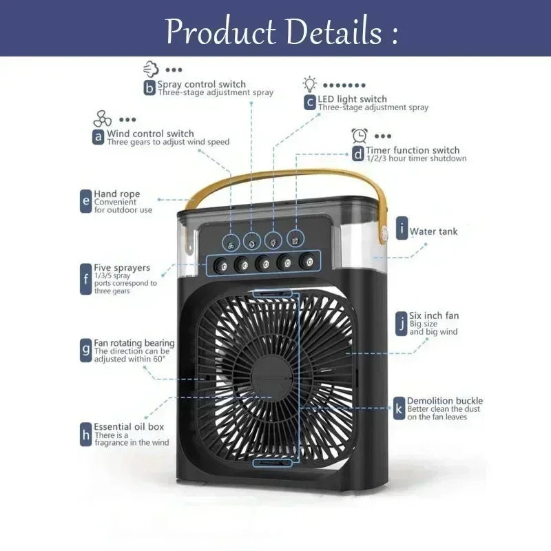 Mini climatiseur 3-en-1 LED